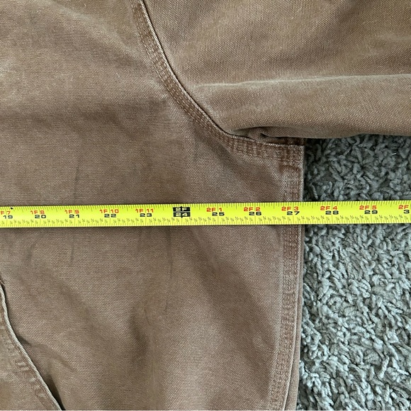 Vintage Carhartt Canvas Hooded Active Jacket Mens XL Lined Zip Workwear J160 BRN - Picture 6 of 14